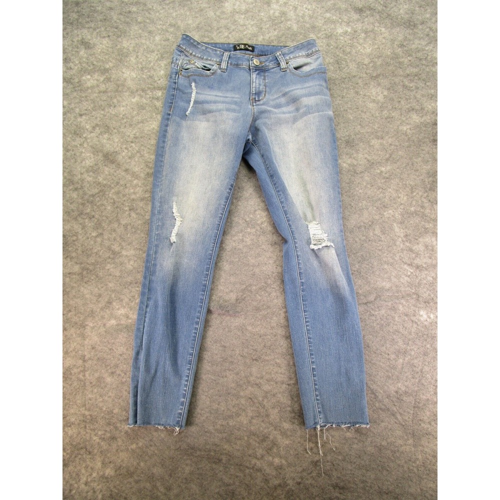 Royalty for Me Jeans Womens 8 Blue stretch Denim Distressed ankle high rise